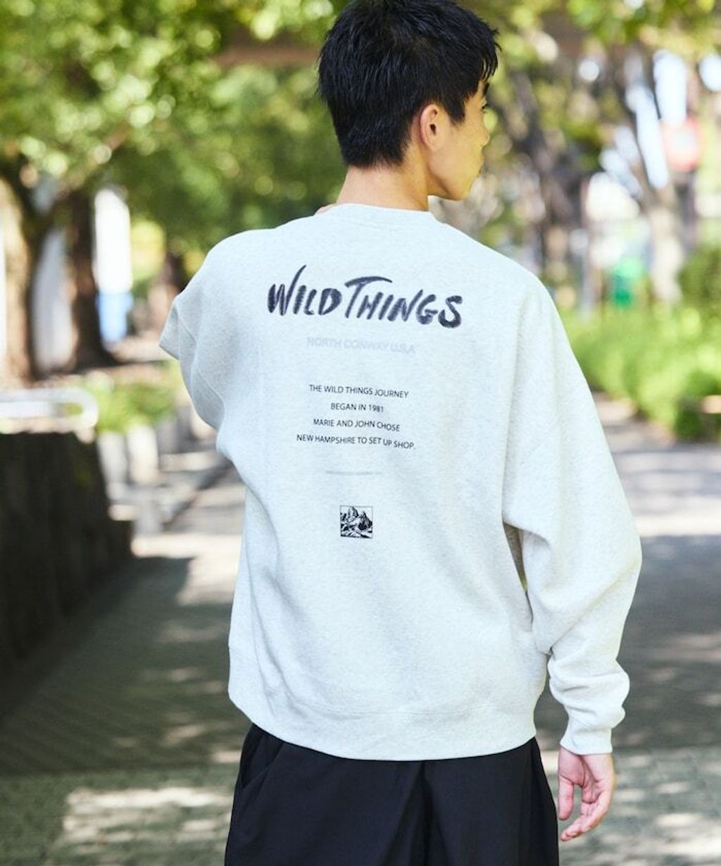 WILD THINGS×FREAKS STORE  反光背印logo刷毛大學T_35