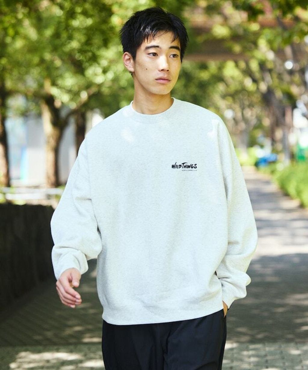 WILD THINGS×FREAKS STORE  反光背印logo刷毛大學T_29