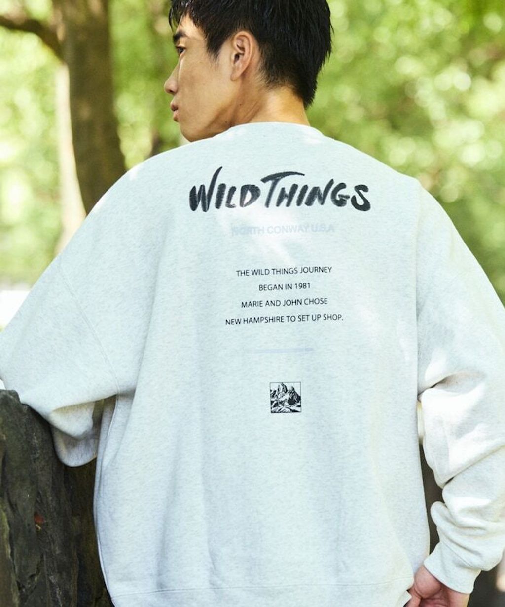 WILD THINGS×FREAKS STORE  反光背印logo刷毛大學T_1