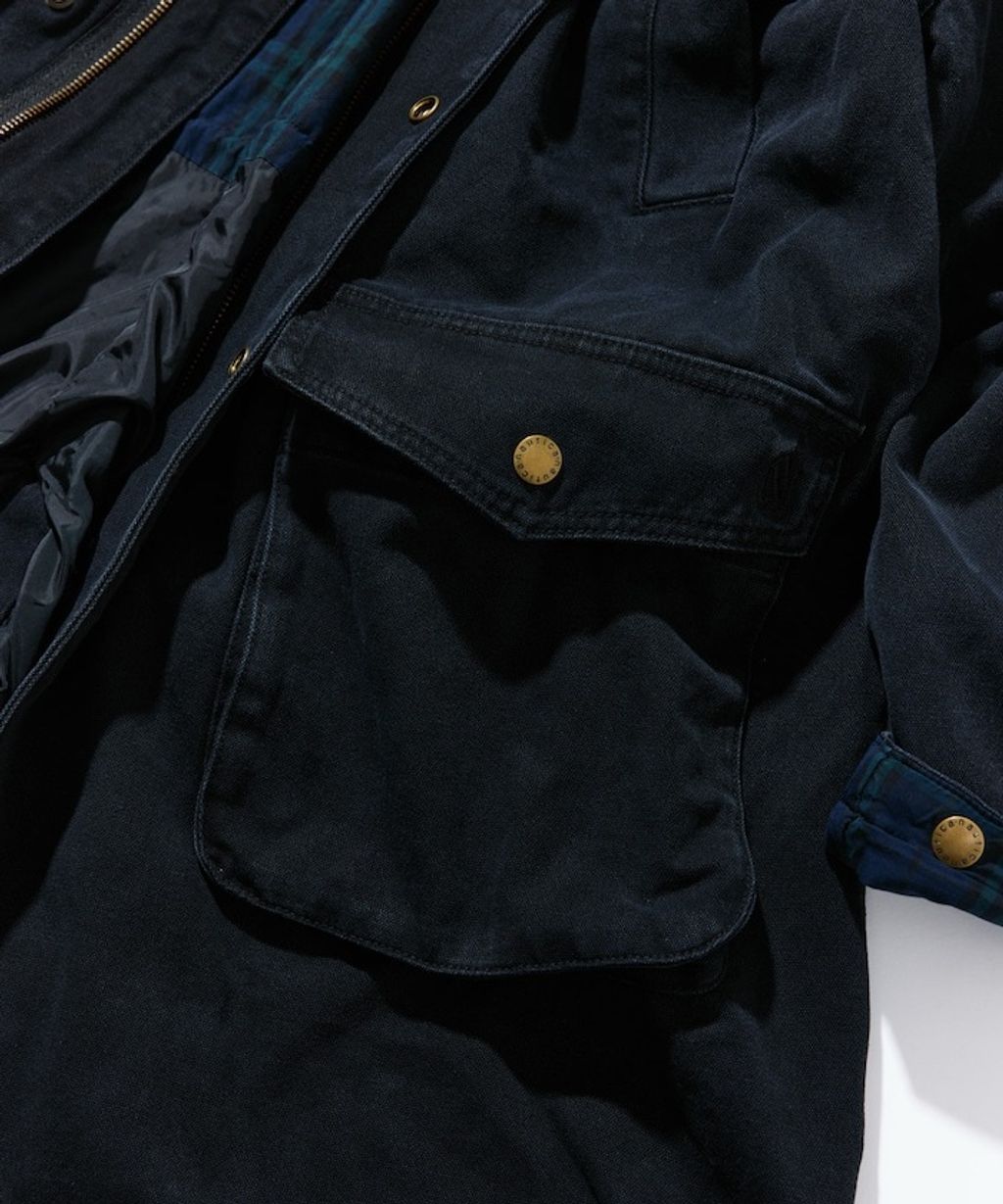NAUTICA 復古刷色厚棉鴨布面料長版大衣_15