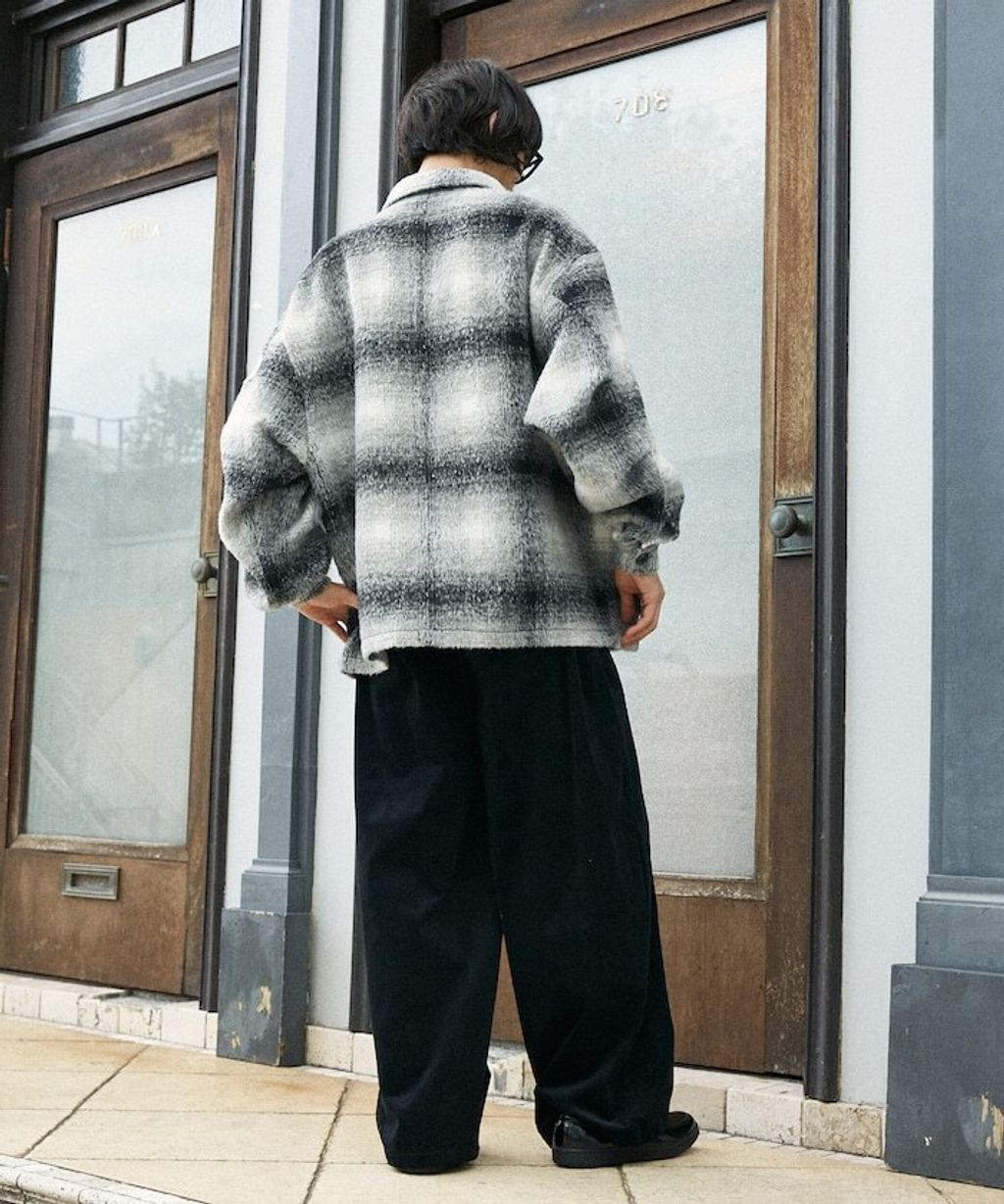 FREAKS STORE 毛絨格紋寬版外套_17