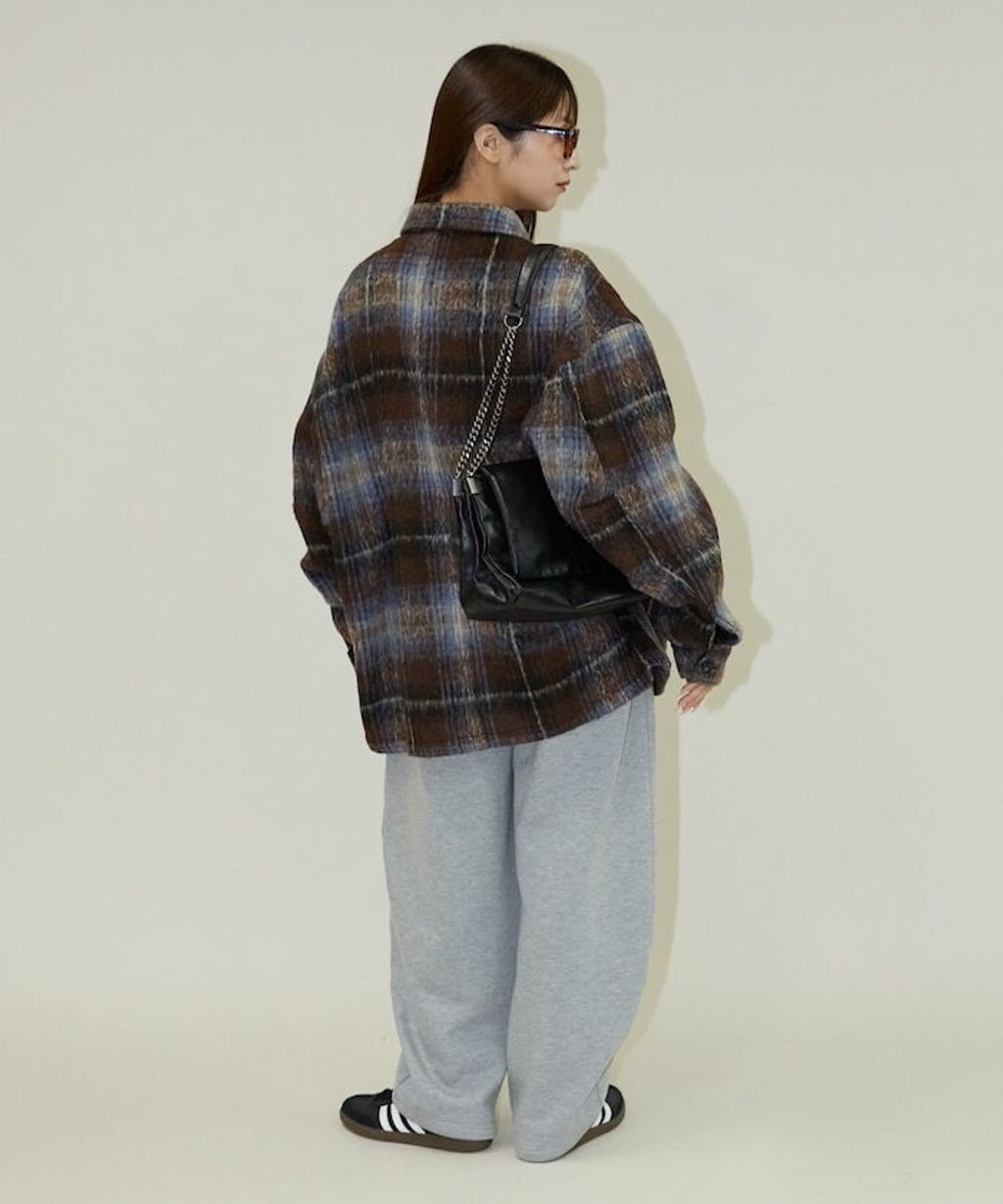 FREAKS STORE 毛絨格紋寬版外套_10
