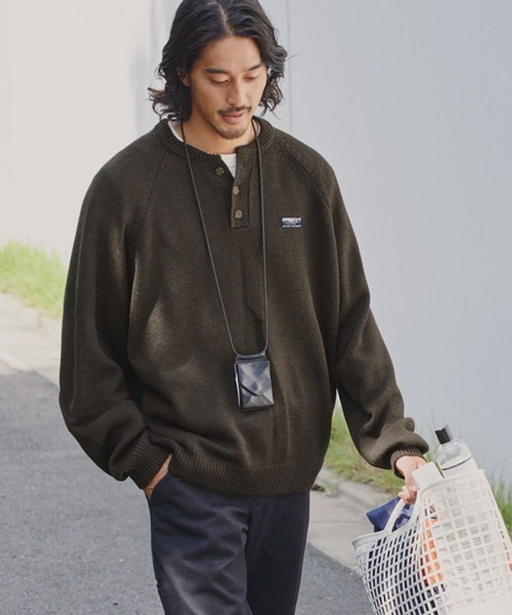 THE CRAFT CREW PRODUCTS 可水洗抗起球oversize亨利領針織衫_79