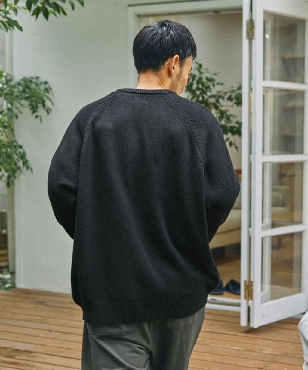 THE CRAFT CREW PRODUCTS 可水洗抗起球oversize亨利領針織衫_86