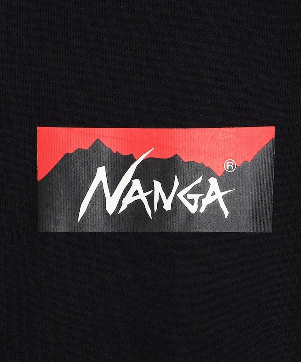 NANGA 環保混紡Box Logo刷毛大學T_8