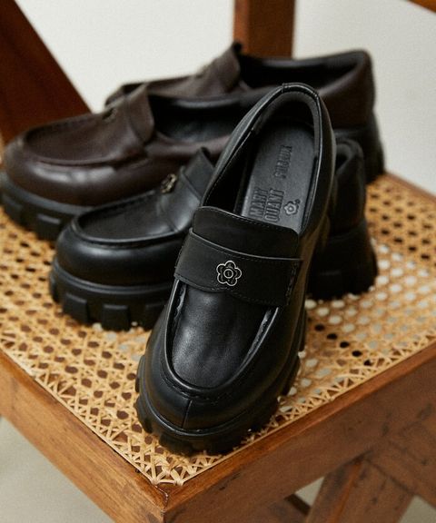 MARY QUANT 小花logo厚底樂福鞋_11