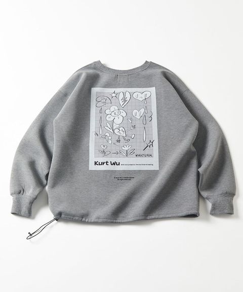 Kurt Wu x FREAKS STORE 背印愛心小花圓領太空棉下擺抽繩大學T_14
