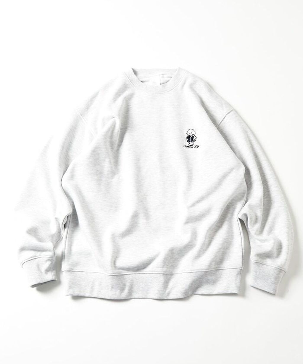 tombonia × FREAKS STORE 貓咪狗狗校園生活全刺繡圓領大學T_4