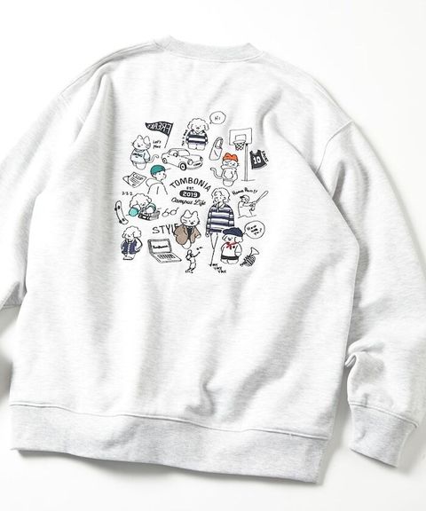 tombonia × FREAKS STORE 貓咪狗狗校園生活全刺繡圓領大學T_6