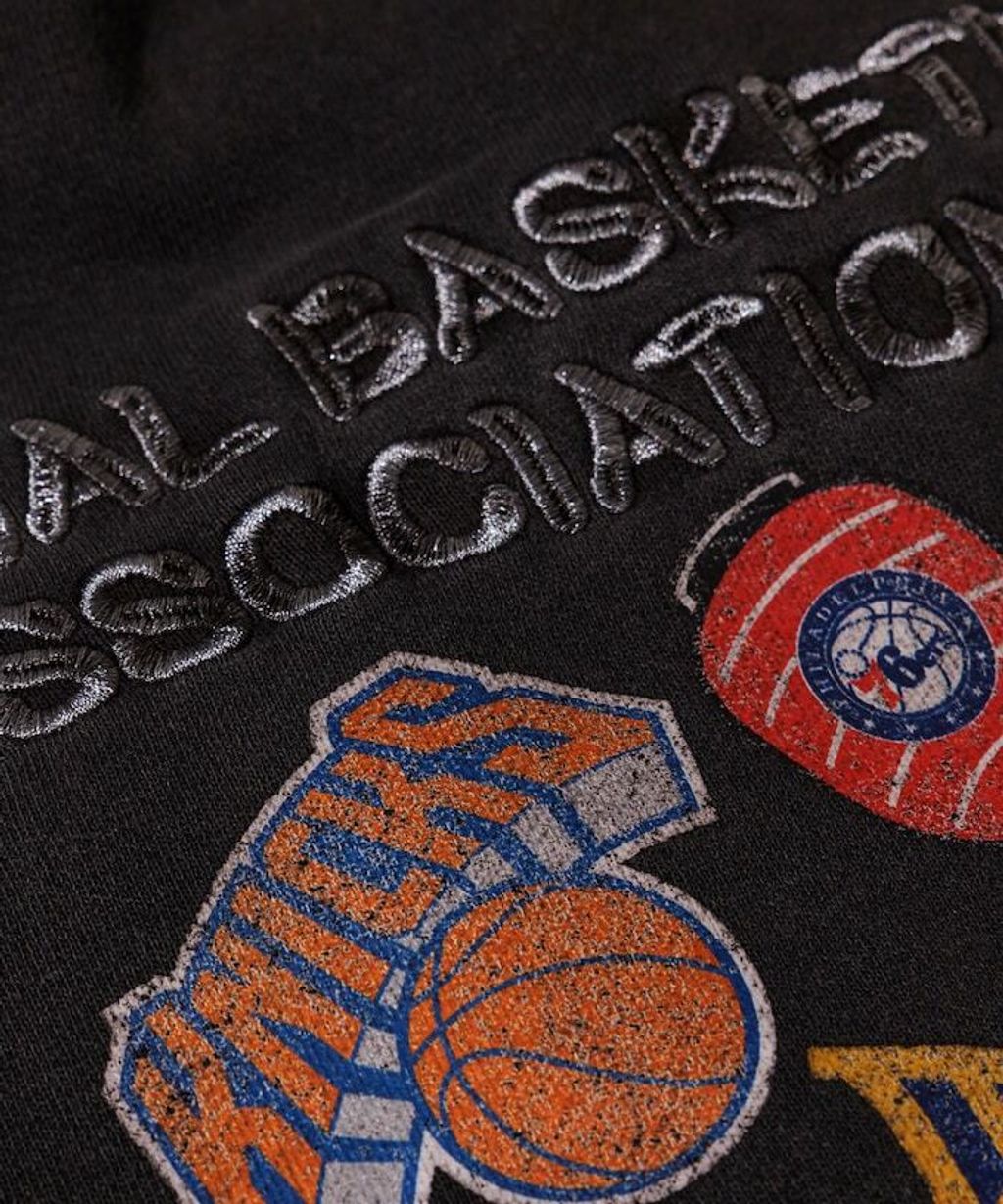 FREAKS STORE 古著質感刷色純棉高磅和風元素NBA隊徽背印大學T_14