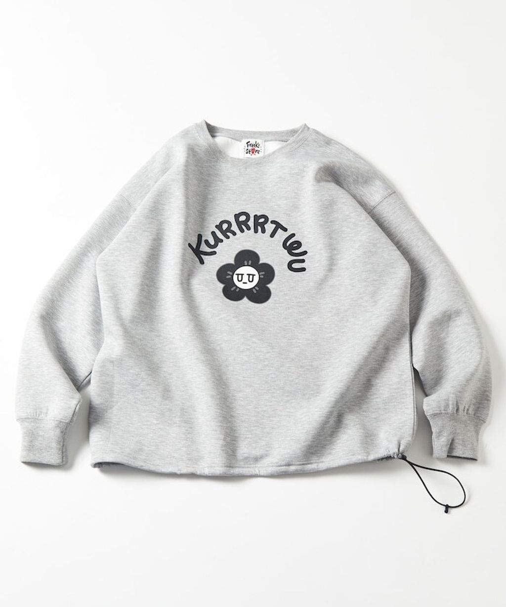 Kurt Wu x FREAKS STORE 背印單顆小花圓領太空棉下擺抽繩大學T_3