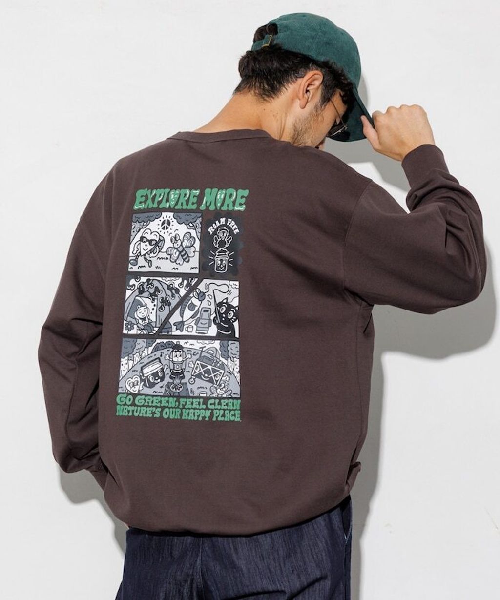 Coleman×Chocomoo×FREAKS STORE 四格漫畫風下擺抽繩圓領大學T_9