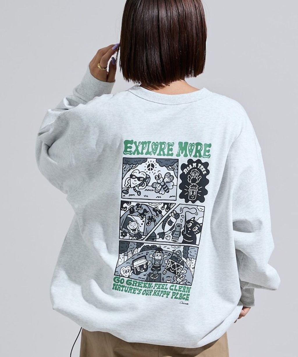 Coleman×Chocomoo×FREAKS STORE 四格漫畫風下擺抽繩圓領大學T_7