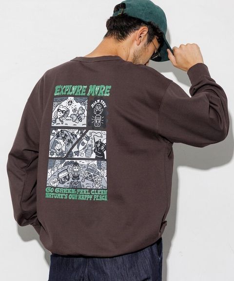 Coleman×Chocomoo×FREAKS STORE 四格漫畫風下擺抽繩圓領大學T_3
