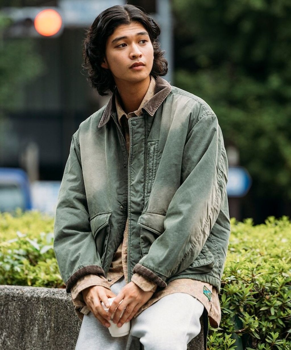 FREAKS STORE 復古水洗燈芯絨領中棉尼龍外套_4