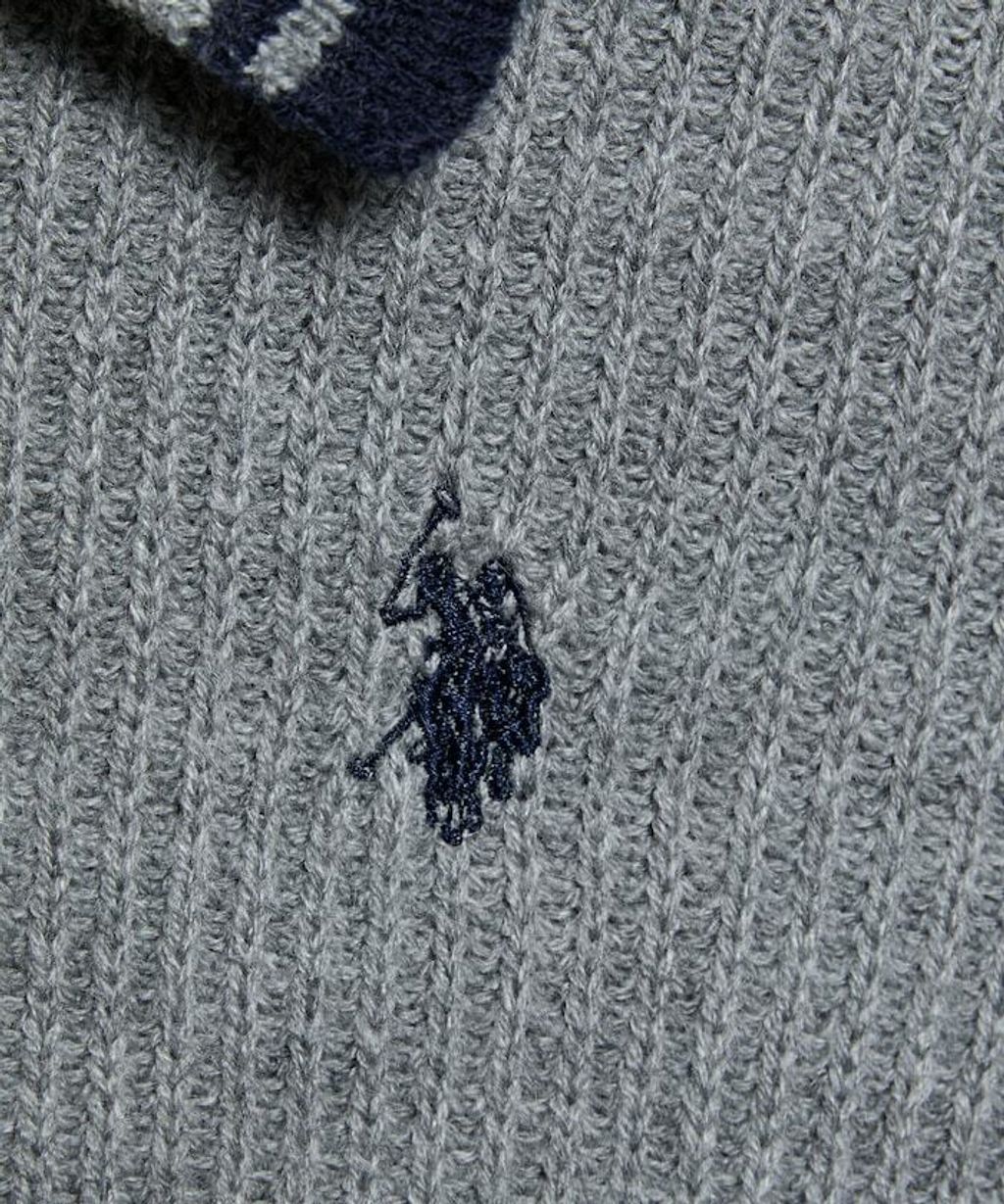 U.S. POLO ASSN. 領口條紋Y2K風格短版針織外套_14