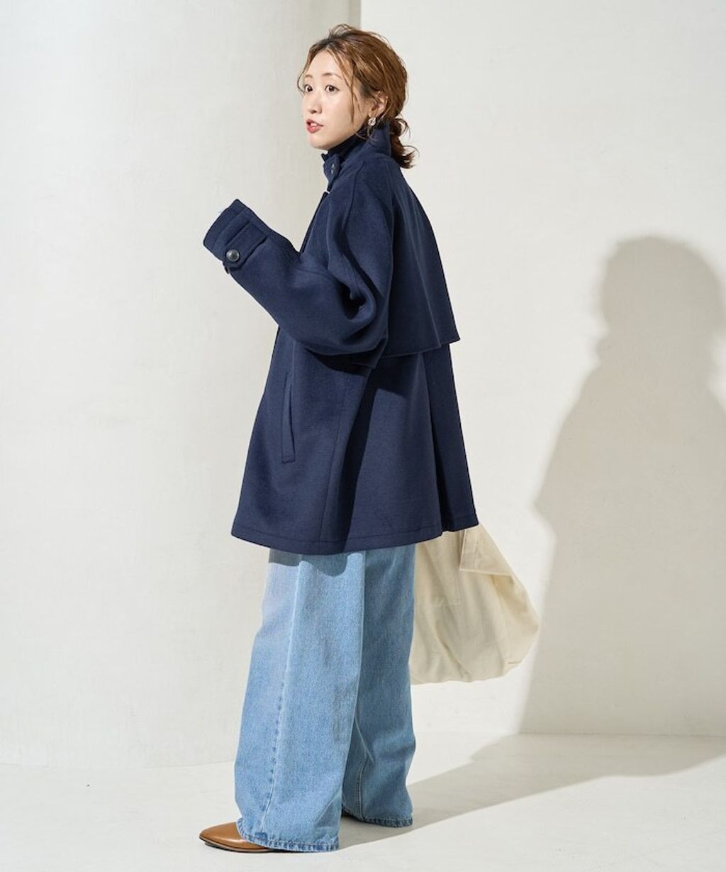FREAKS STORE 高質感羊毛混紡面料雙排釦短版風衣外套_27