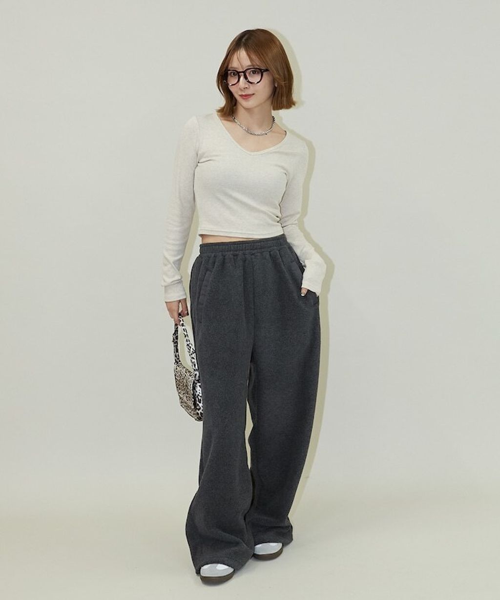 FREAKS STORE 束口抽繩刷毛寬鬆休閒長褲_20