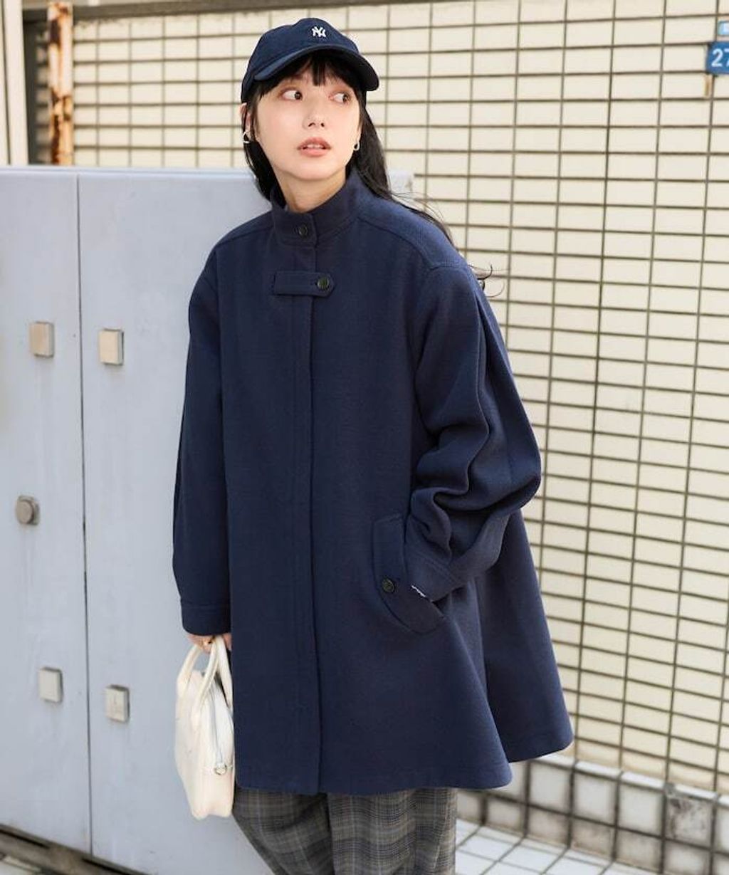 FREAKS STORE 羊毛觸感傘擺短版大衣_30