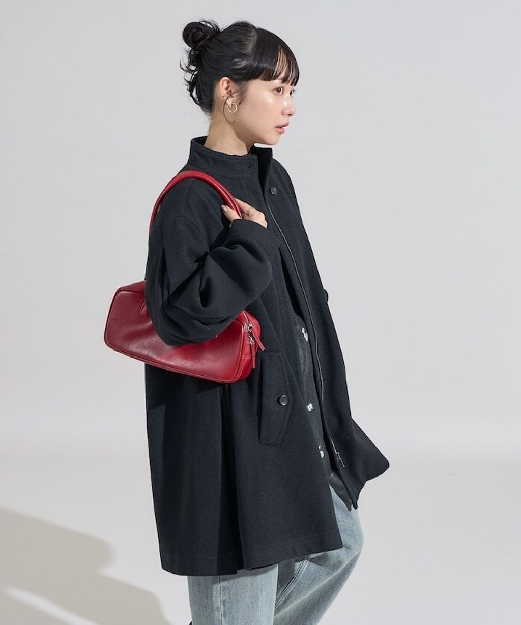 FREAKS STORE 羊毛觸感傘擺短版大衣_38