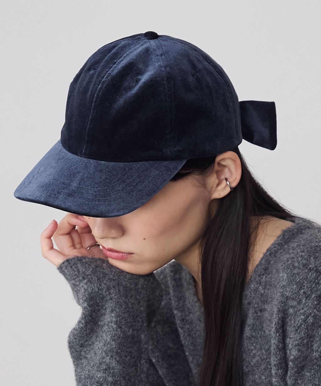 forksy. 天鵝絨後綁帶棒球帽_5