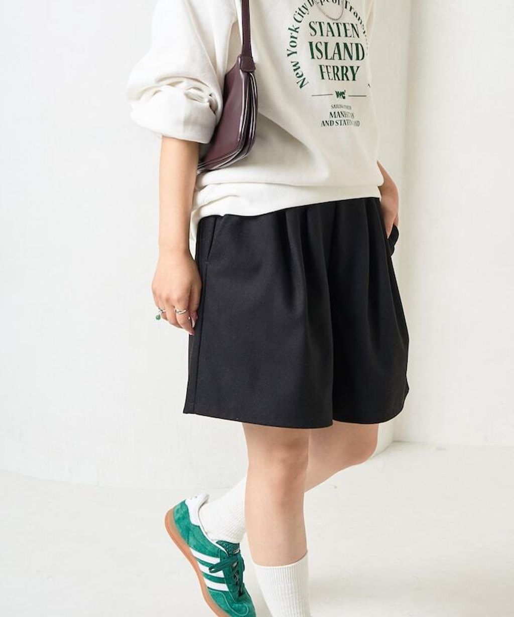 FREAKS STORE 微喇剪裁摺線短褲_3