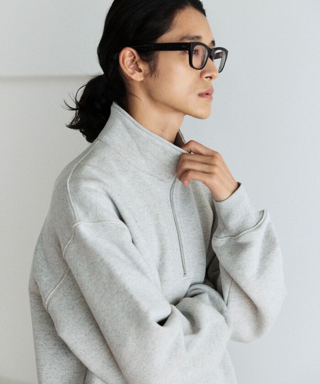 FREAKS STORE COMFORT HEATHER復古感拉格蘭半開襟大學T_26