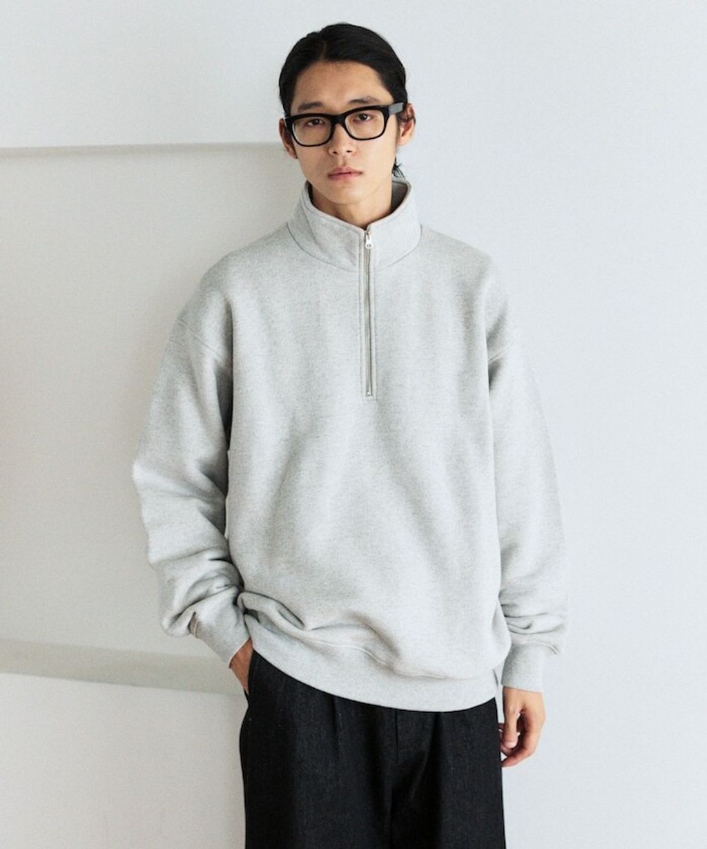 FREAKS STORE COMFORT HEATHER復古感拉格蘭半開襟大學T_21