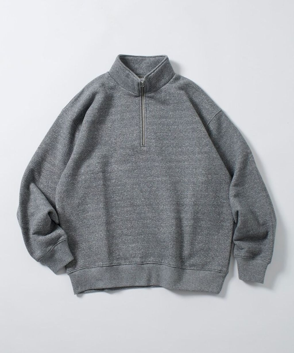 FREAKS STORE COMFORT HEATHER復古感拉格蘭半開襟大學T_13