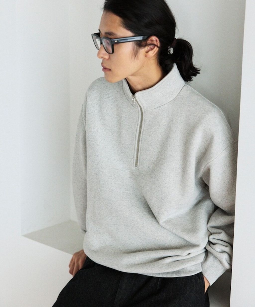 FREAKS STORE COMFORT HEATHER復古感拉格蘭半開襟大學T_29
