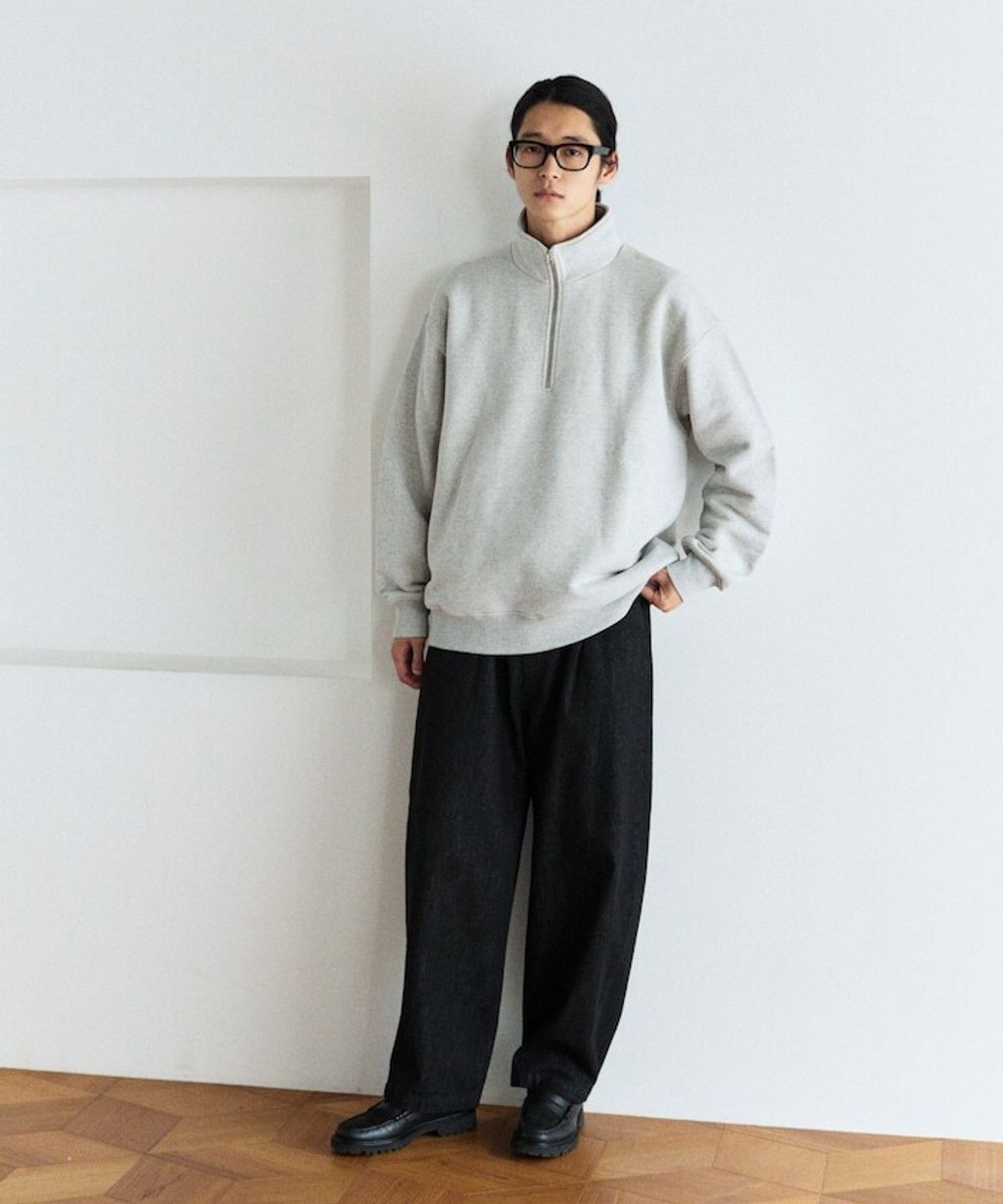 FREAKS STORE COMFORT HEATHER復古感拉格蘭半開襟大學T_19