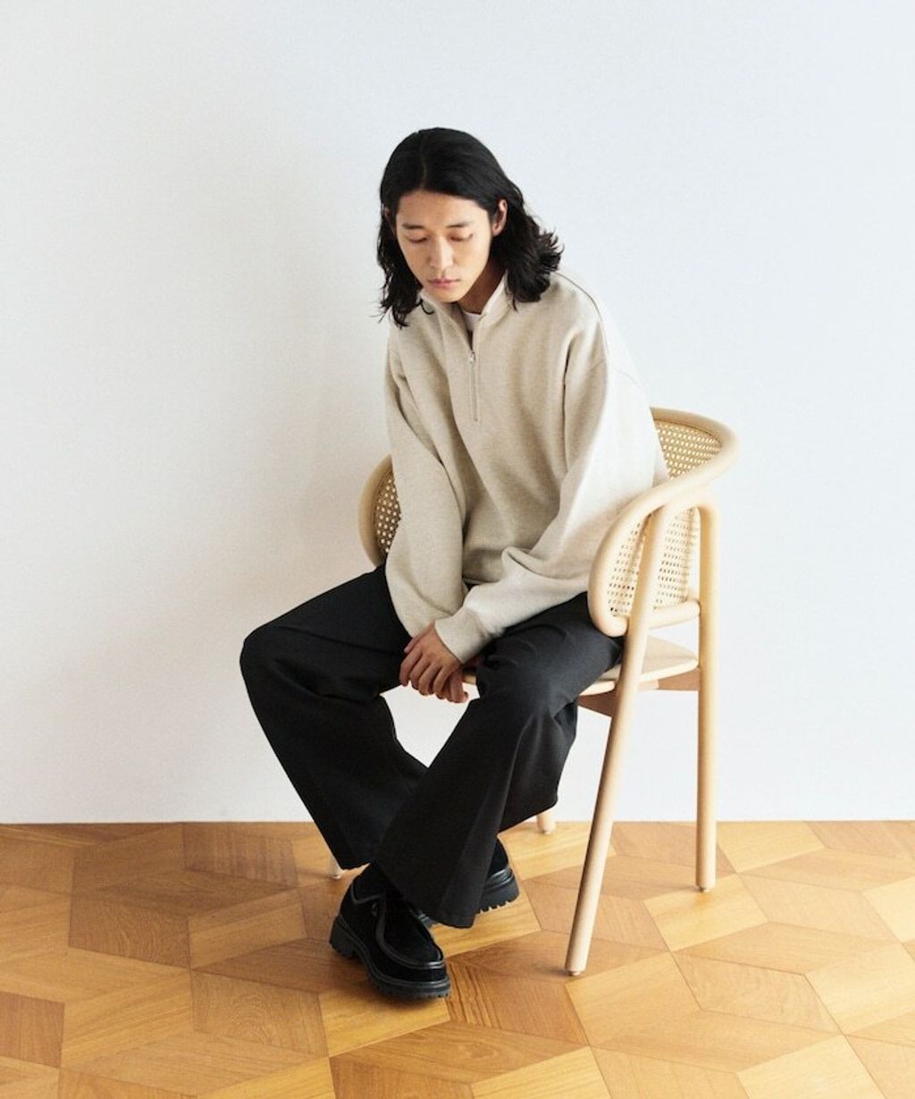 FREAKS STORE COMFORT HEATHER復古感拉格蘭半開襟大學T_32