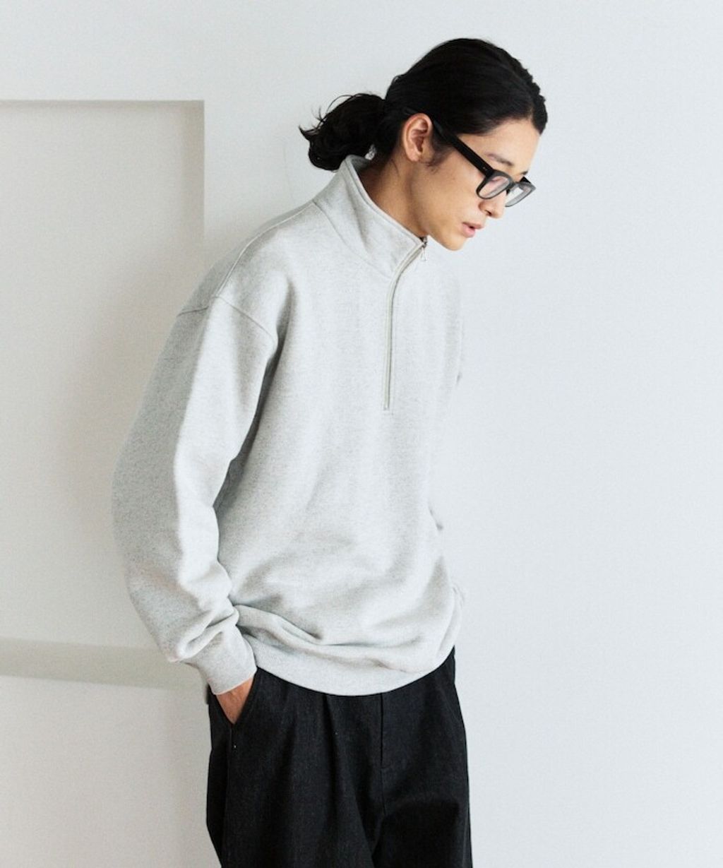 FREAKS STORE COMFORT HEATHER復古感拉格蘭半開襟大學T_22