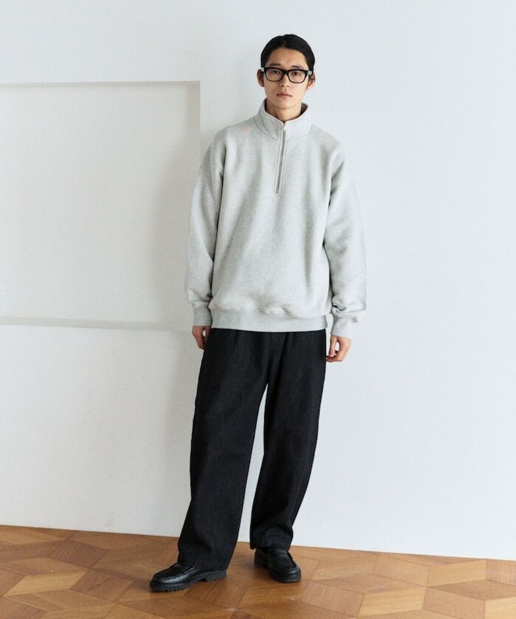 FREAKS STORE COMFORT HEATHER復古感拉格蘭半開襟大學T_17