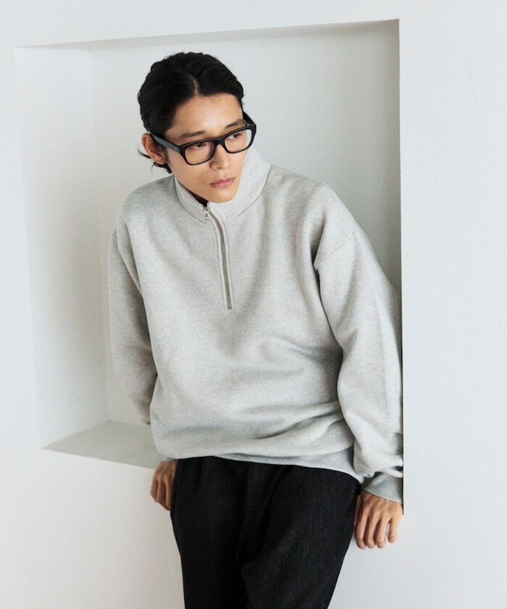FREAKS STORE COMFORT HEATHER復古感拉格蘭半開襟大學T_27