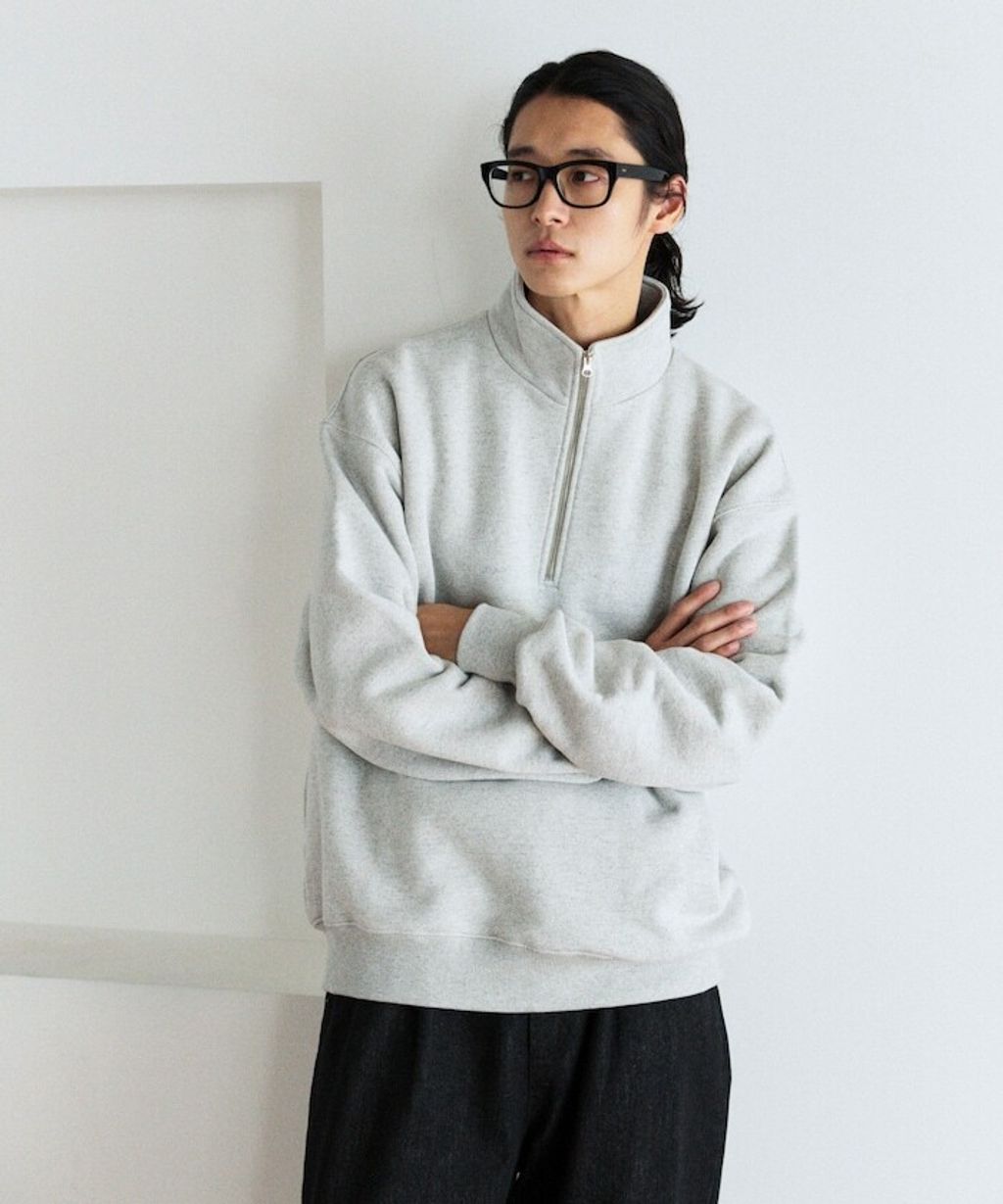 FREAKS STORE COMFORT HEATHER復古感拉格蘭半開襟大學T_20