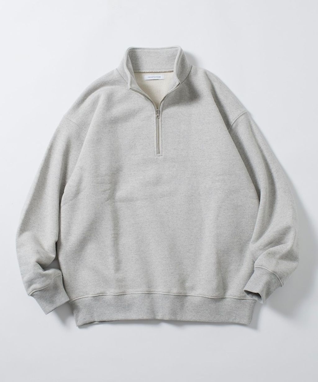 FREAKS STORE COMFORT HEATHER復古感拉格蘭半開襟大學T_4