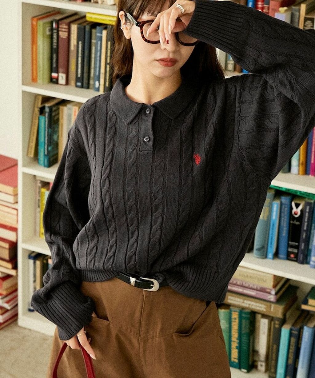 U.S. POLO ASSN. 麻花針織Polo衫_2