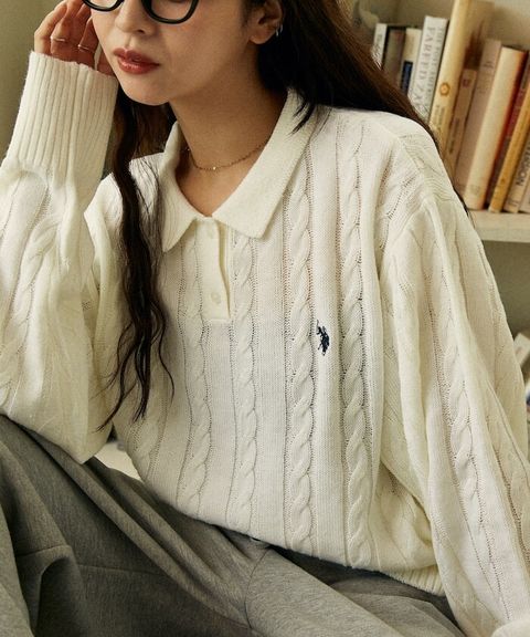 U.S. POLO ASSN. 麻花針織Polo衫_1