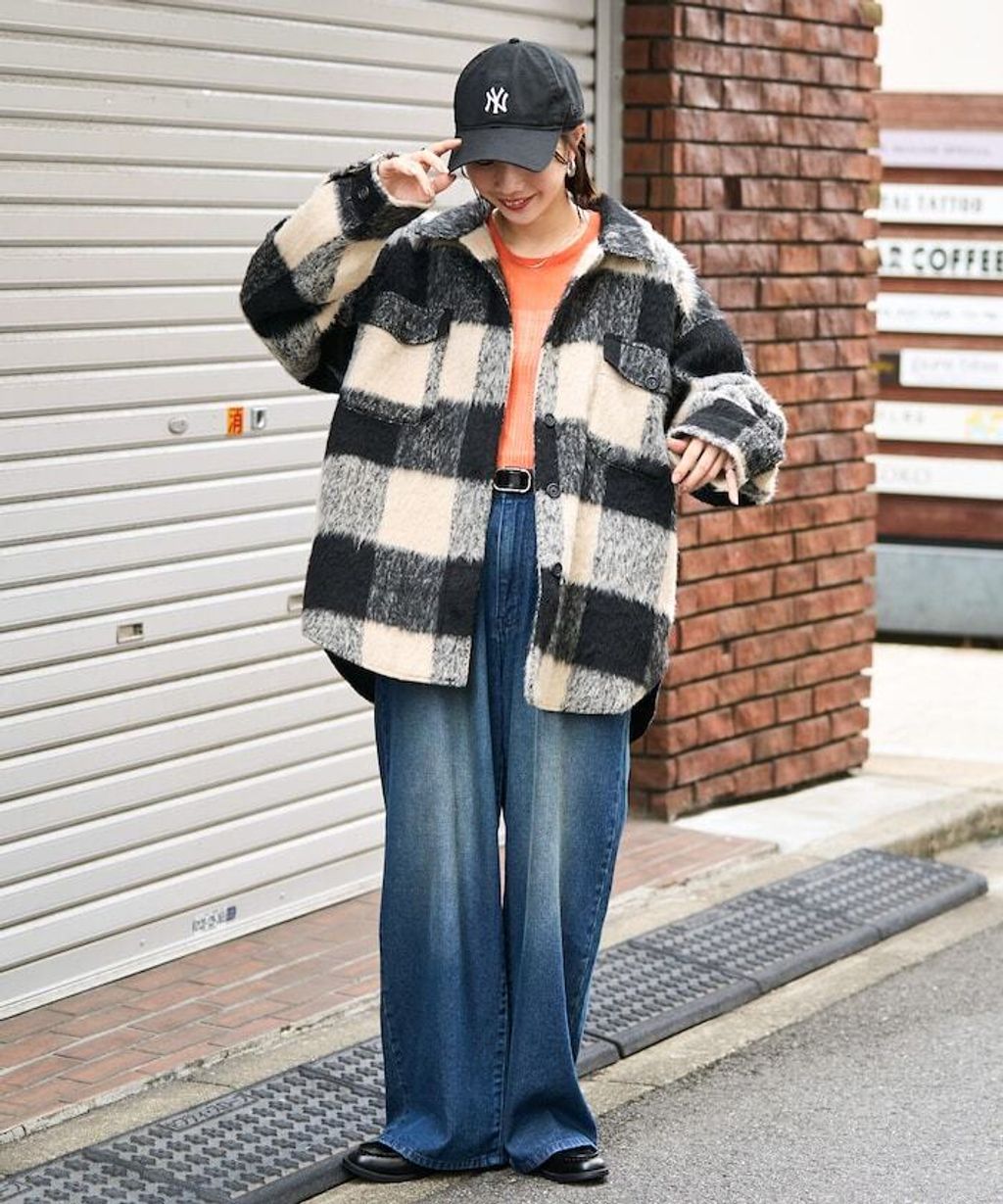 FREAKS STORE 格紋長絨Oversized襯衫外套_4