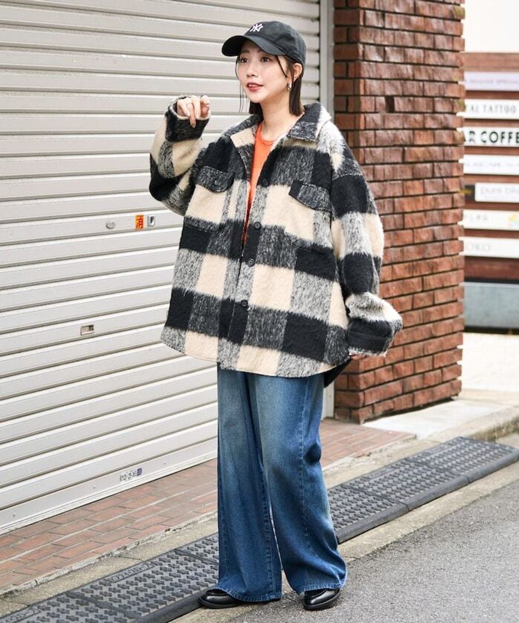 FREAKS STORE 格紋長絨Oversized襯衫外套_5