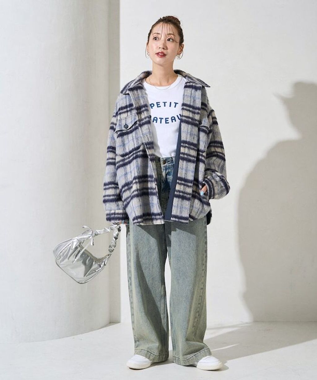 FREAKS STORE 格紋長絨Oversized襯衫外套_18
