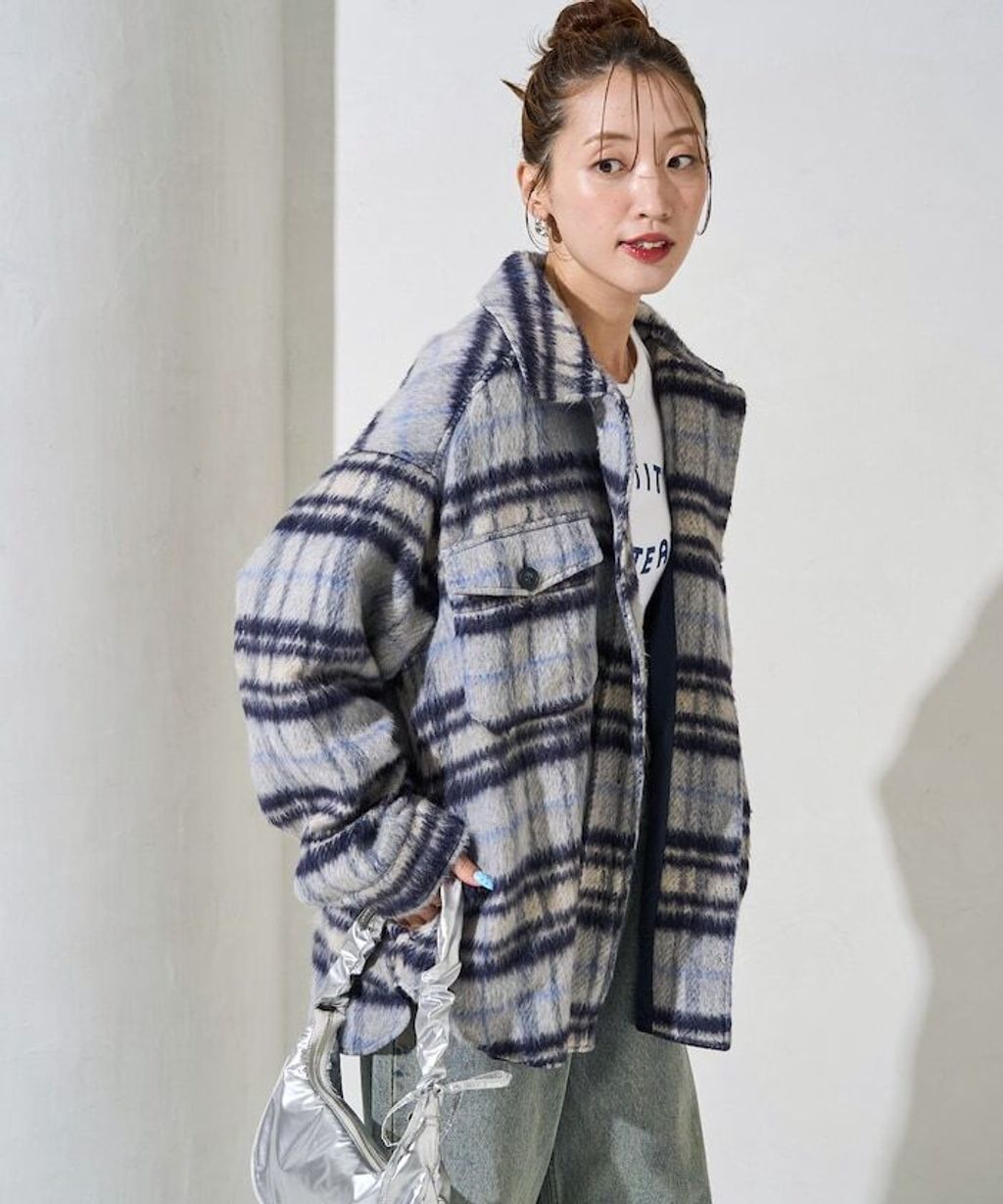 FREAKS STORE 格紋長絨Oversized襯衫外套_24