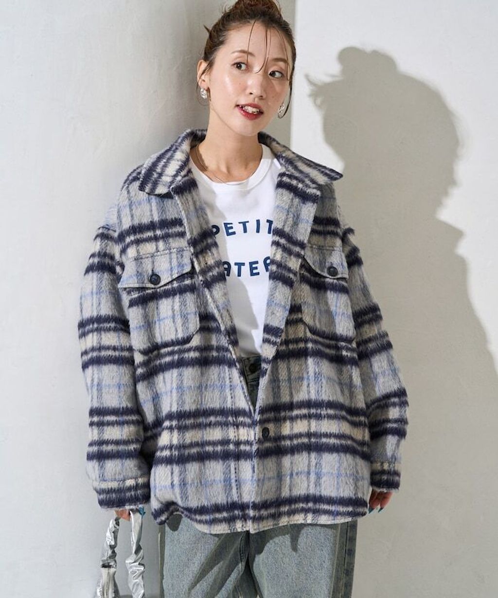 FREAKS STORE 格紋長絨Oversized襯衫外套_22