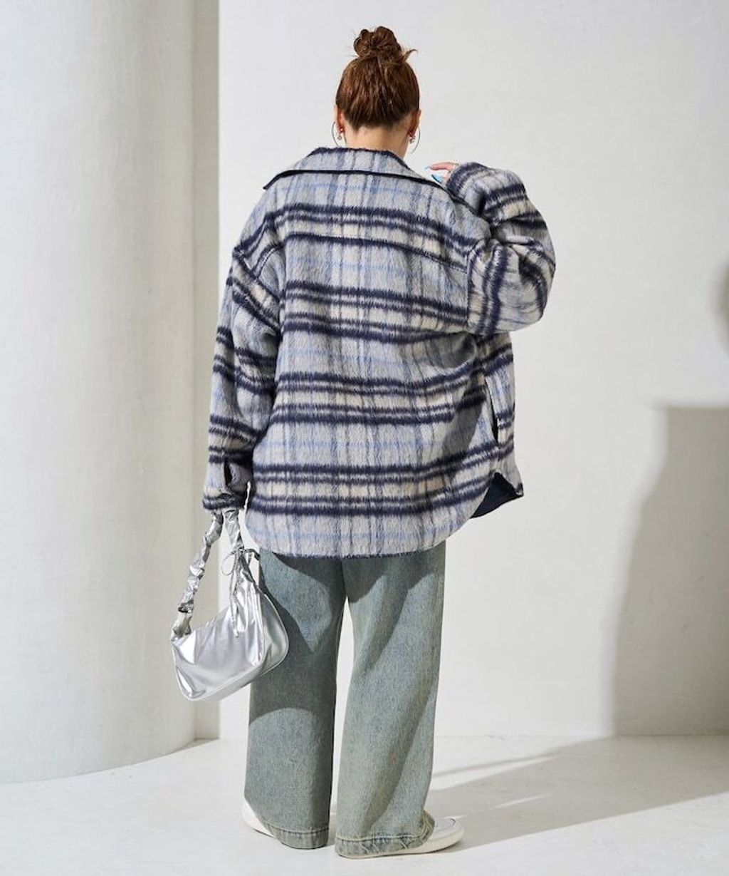 FREAKS STORE 格紋長絨Oversized襯衫外套_20