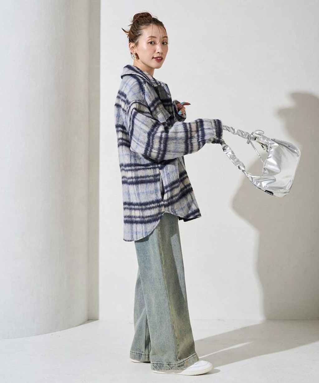 FREAKS STORE 格紋長絨Oversized襯衫外套_19
