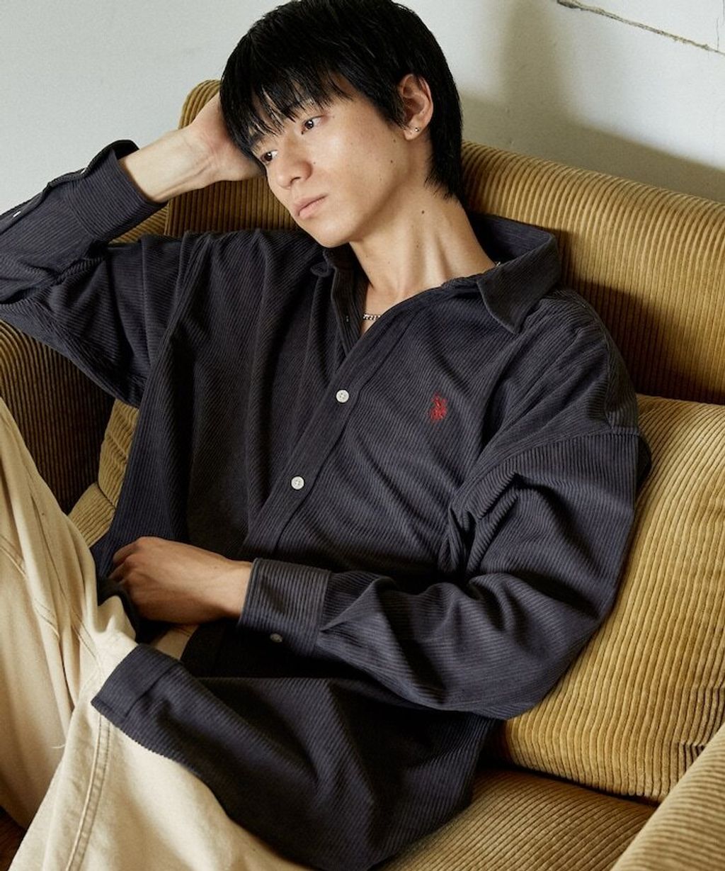 U.S. POLO ASSN. 秋冬感燈芯絨刺繡logo襯衫(男女同款)_1