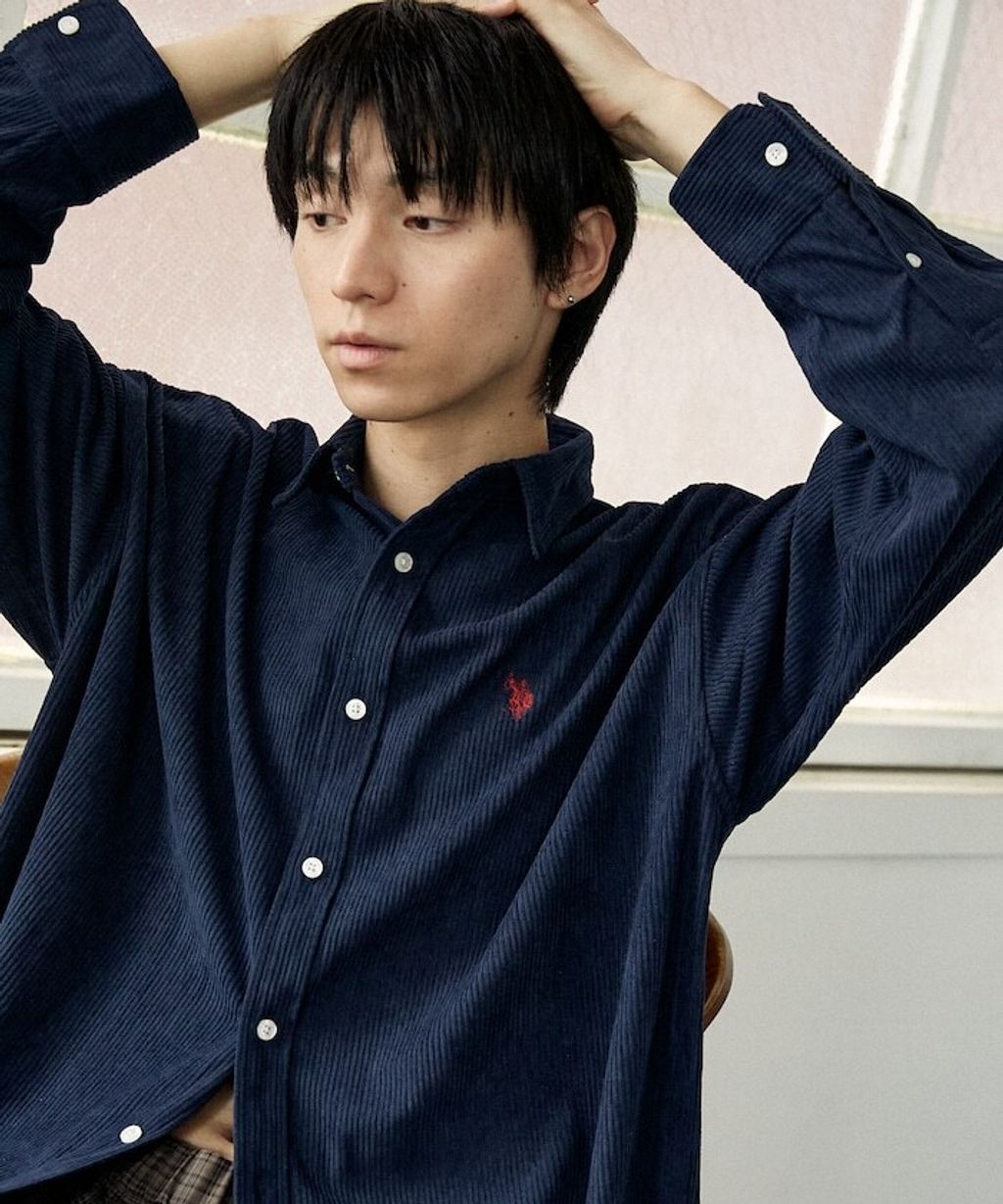 U.S. POLO ASSN. 秋冬感燈芯絨刺繡logo襯衫(男女同款)_43