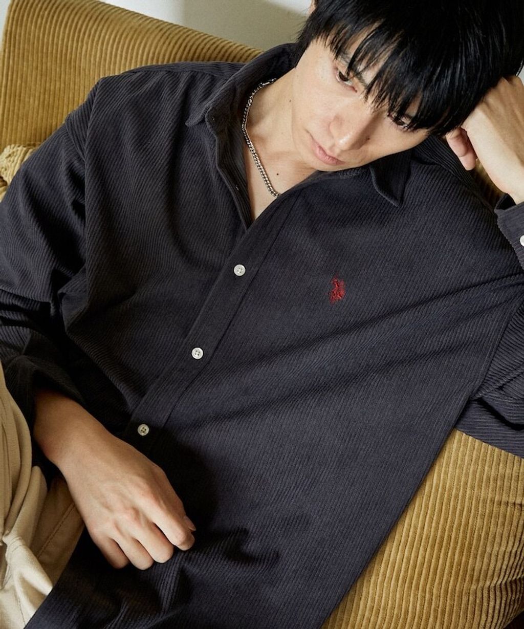U.S. POLO ASSN. 秋冬感燈芯絨刺繡logo襯衫(男女同款)_33