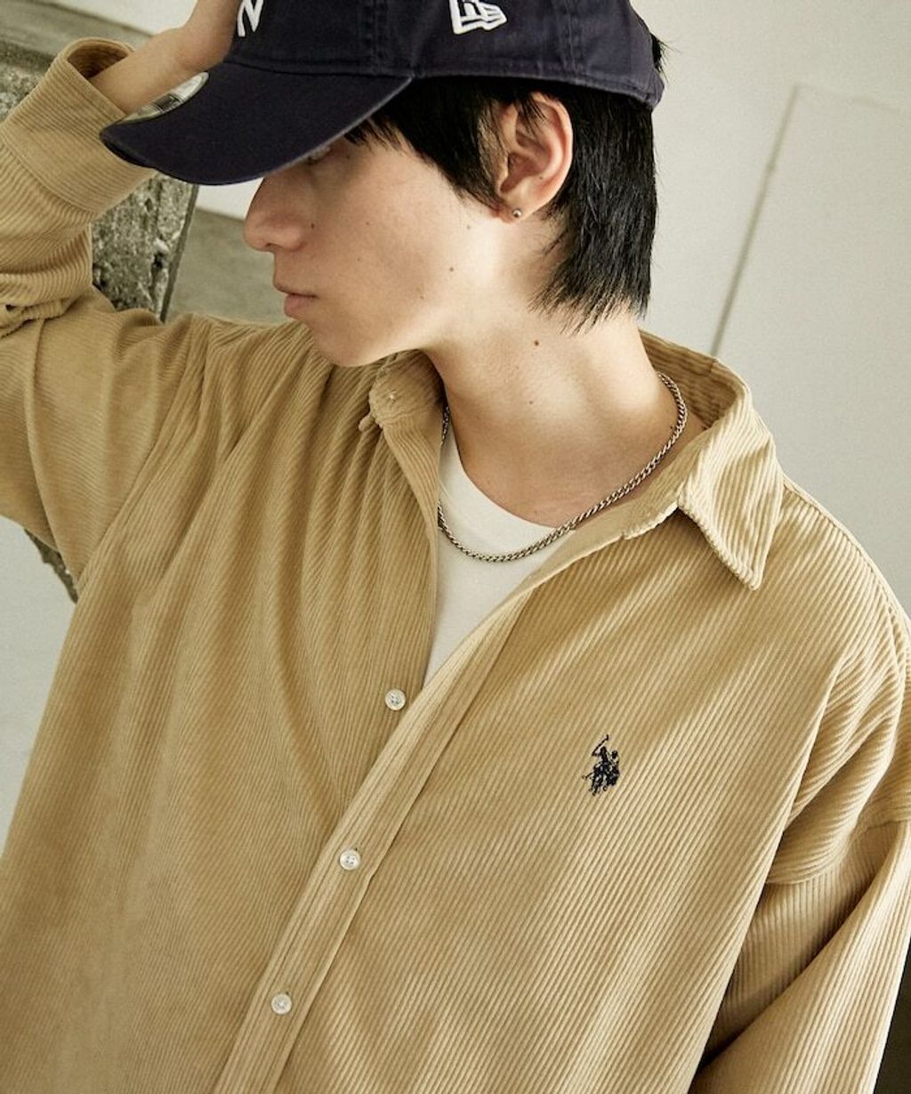 U.S. POLO ASSN. 秋冬感燈芯絨刺繡logo襯衫(男女同款)_24